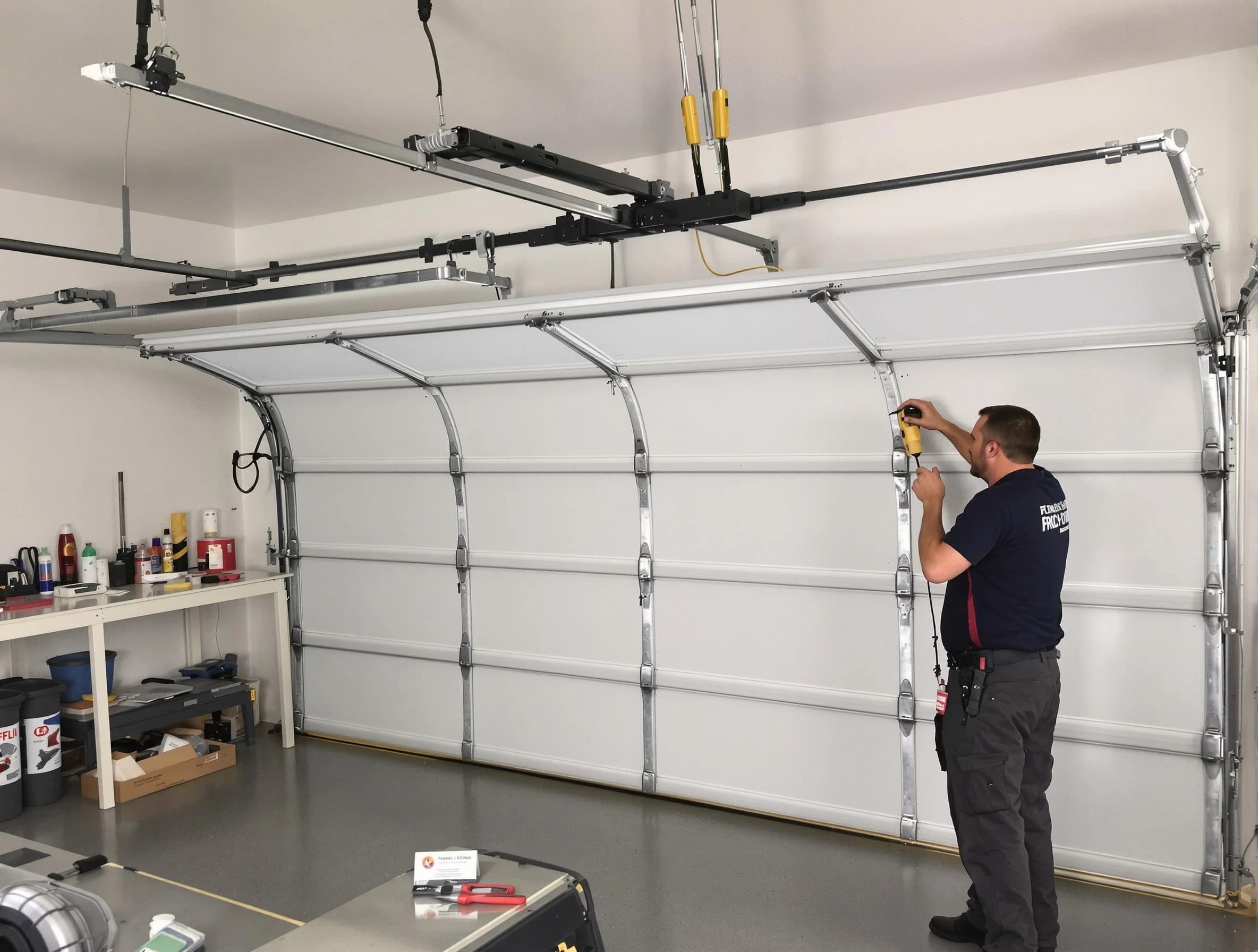 Greenbrier Garage Door Repair certified technician performing overhead door system repair in Greenbrier