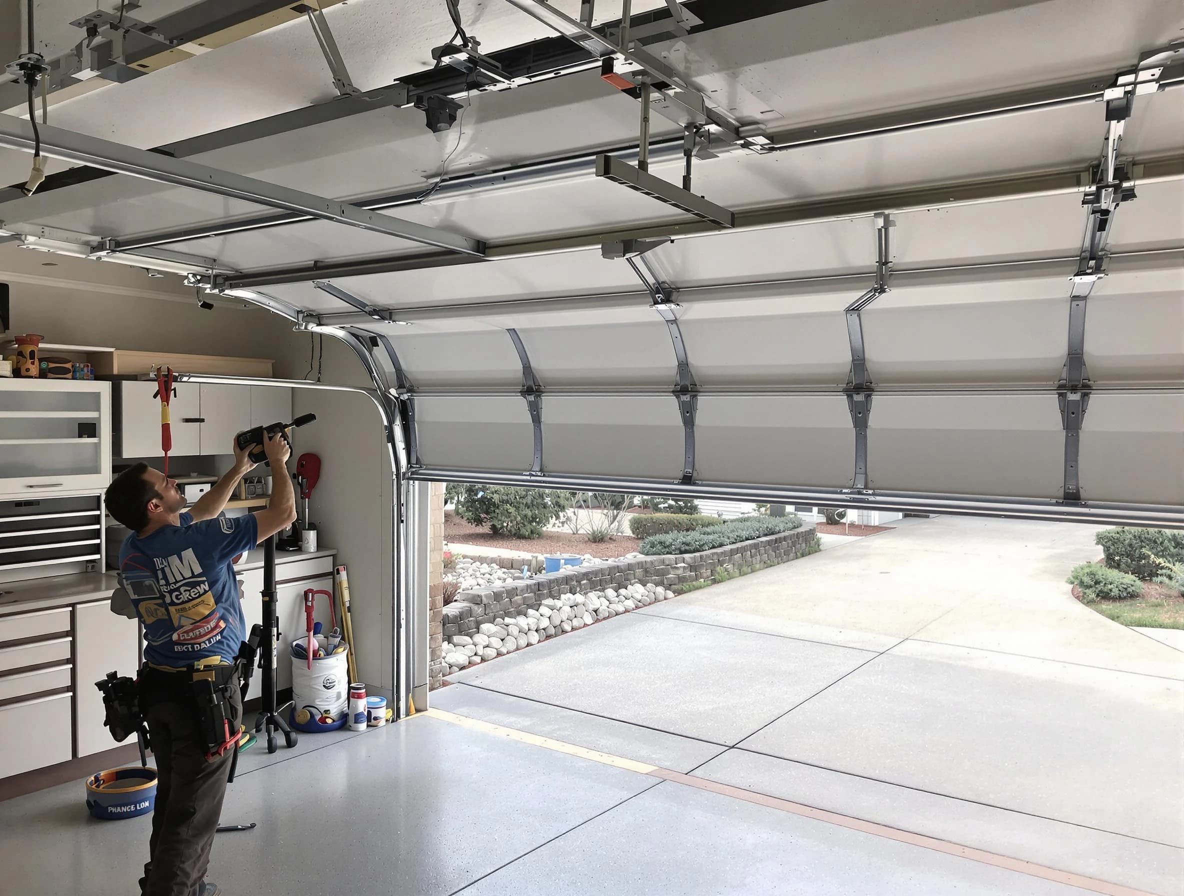Garage door track repair service by Greenbrier Garage Door Repair in Greenbrier