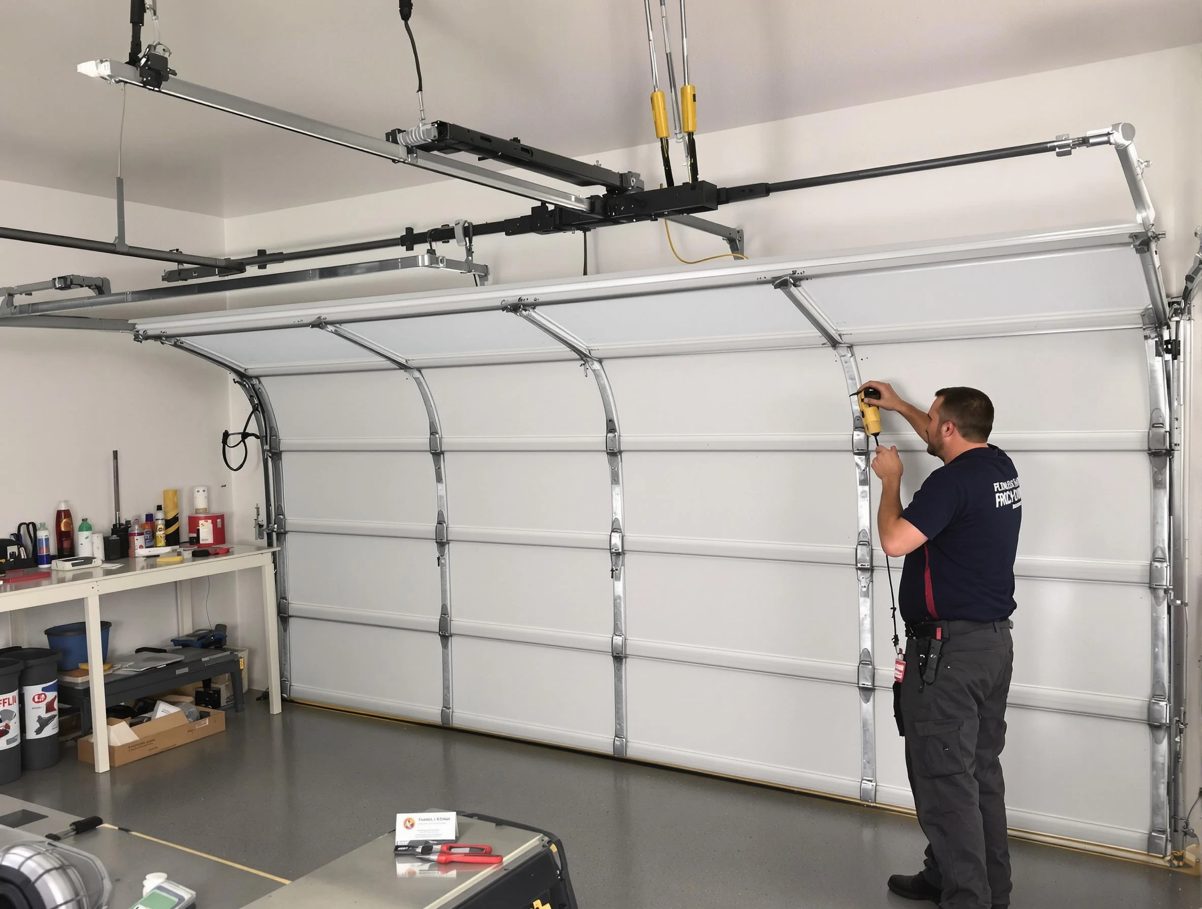 Greenbrier Garage Door Repair certified technician performing overhead door system repair in Greenbrier