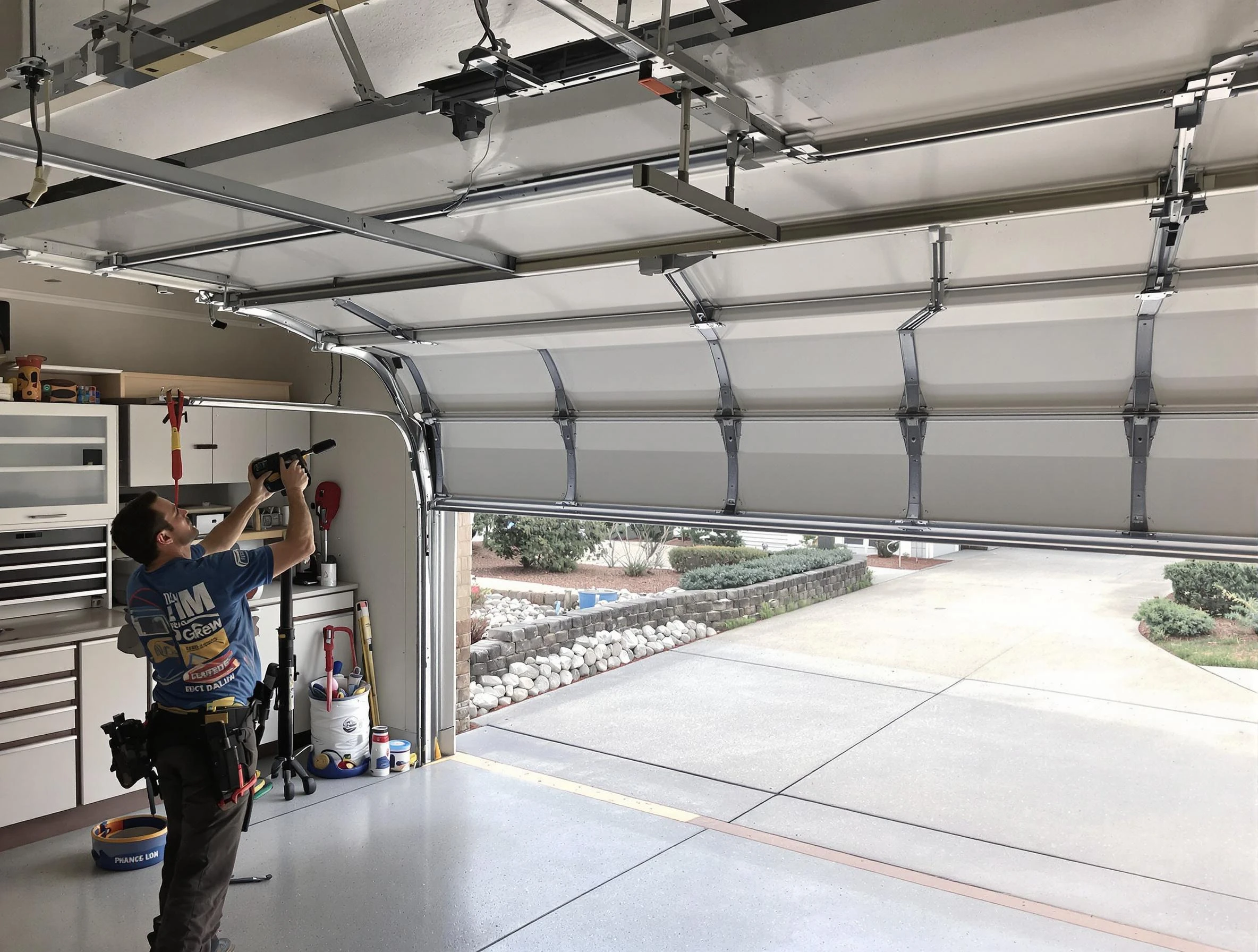 Garage door track repair service by Greenbrier Garage Door Repair in Greenbrier